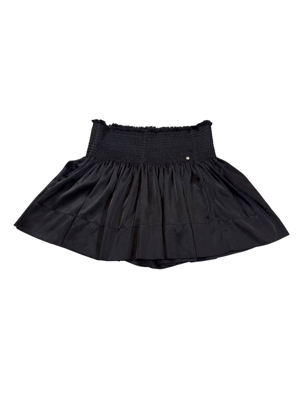 Natural Life Black Large / XL Smock high Waist Mini Skort Floral Detail (D1118)